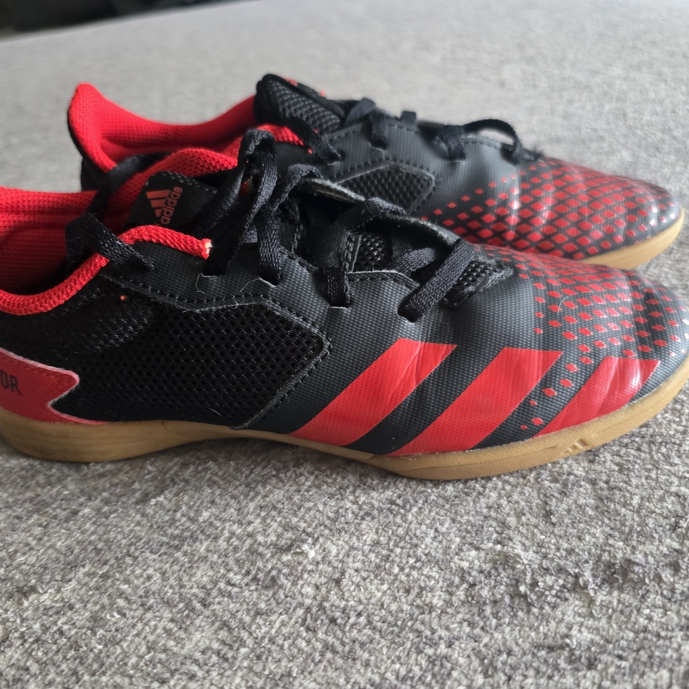 Adidas Kids Black and Red Turf Shoes